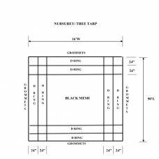 Tarp Flat, 16'W X 26'L Black Mesh 